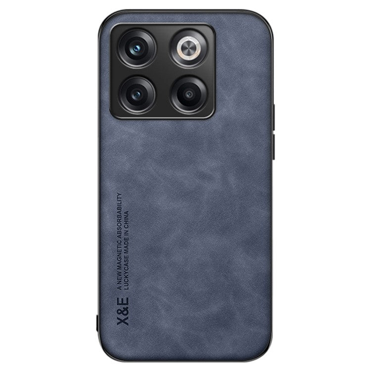 X&E For OnePlus Ace Pro 5G / 10T 5G Skin-touch Feeling Phone Case PU Leather Coated TPU+PC Protective Cover Works for Magnetic Car Holder Mount - Blue