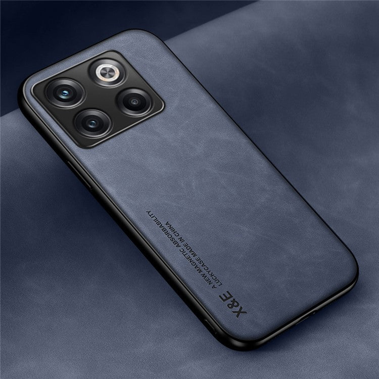 X&E For OnePlus Ace Pro 5G / 10T 5G Skin-touch Feeling Phone Case PU Leather Coated TPU+PC Protective Cover Works for Magnetic Car Holder Mount - Blue