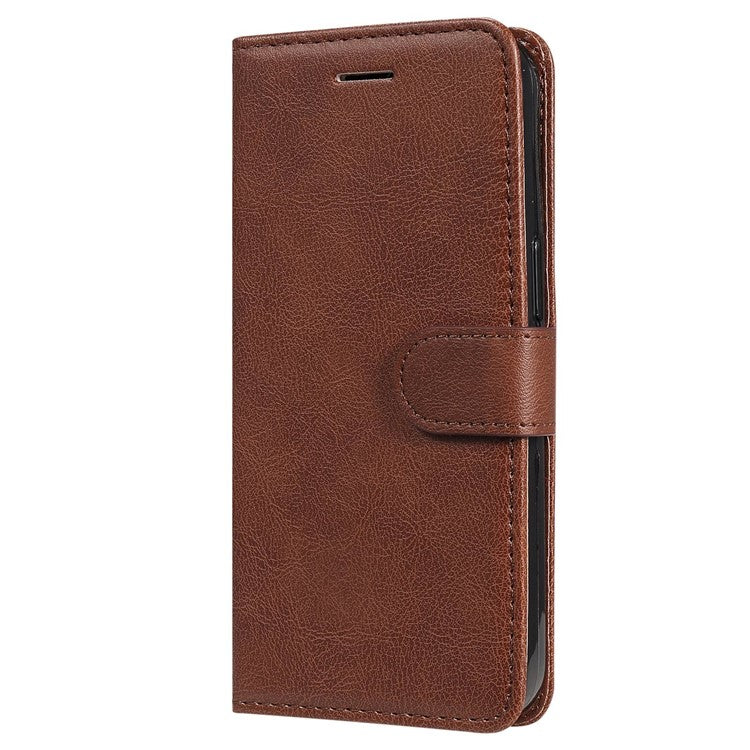 KT Leather Series-2 for Motorola Edge 30 Fusion 5G / Moto S30 Pro 5G Wallet Case Solid Color PU Leather Stand Magnetic Flip Phone Cover with Strap - Brown