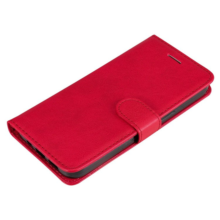 KT Leather Series-2 for Oppo Reno8 Pro 5G (Global Version) / Reno8 Pro+ (China) 5G Wallet Phone Case Solid Color PU Leather Magnetic Closure Flip Stand Cover with Strap - Red