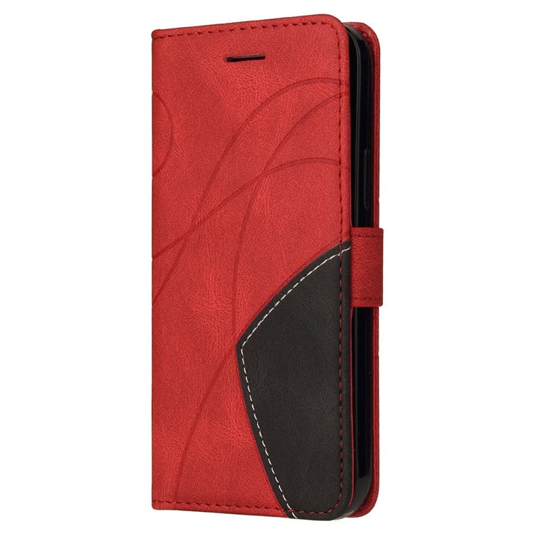 KT Leather Series-1 For Motorola Edge 30 Fusion 5G / Moto S30 Pro 5G Dual-color Splicing Full Coverage PU Leather Phone Wallet Case Stand Drop-proof Cover with Strap - Red