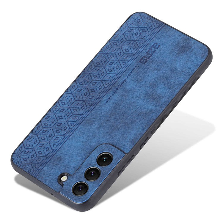 AZNS For Samsung Galaxy S22+ 5G Cell Phone Cover Shell Imprinted Pattern PU Leather+TPU Non-slip Phone Case - Blue