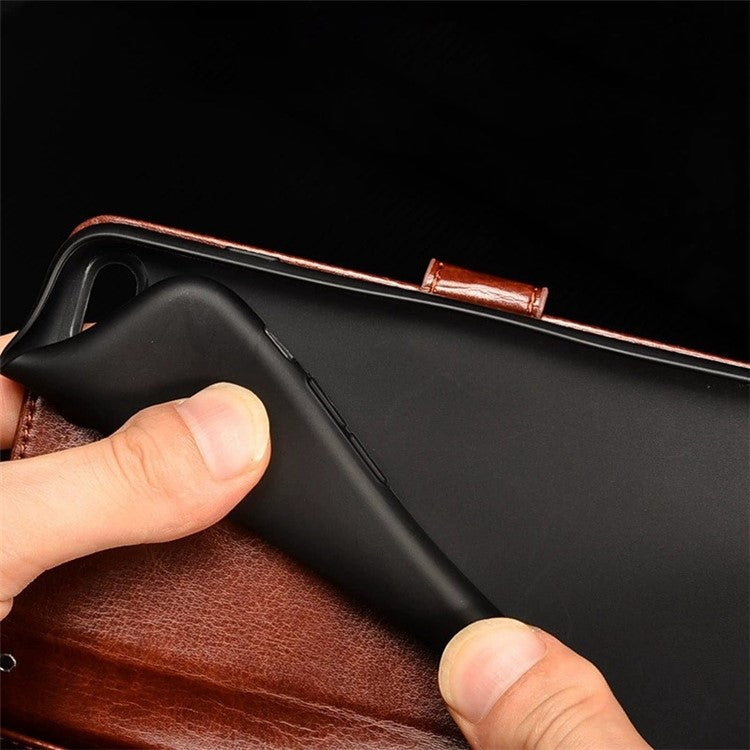 IDEWEI For Asus ROG Phone 6 5G PU Leather Stand Wallet Case Crazy Horse Texture Magnetic Clasp Anti-drop Phone Cover - Brown