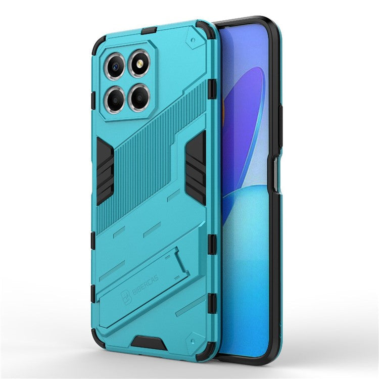 Kickstand Phone Case for Honor X8 5G, Hard PC + Soft TPU Anti-drop Hybrid Protective Cover - Baby Blue