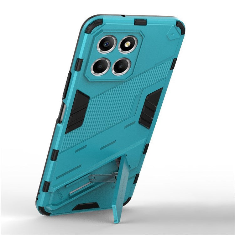 Kickstand Phone Case for Honor X8 5G, Hard PC + Soft TPU Anti-drop Hybrid Protective Cover - Baby Blue