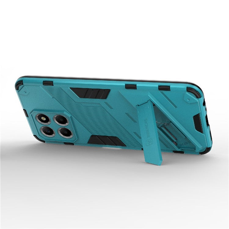 Kickstand Phone Case for Honor X8 5G, Hard PC + Soft TPU Anti-drop Hybrid Protective Cover - Baby Blue