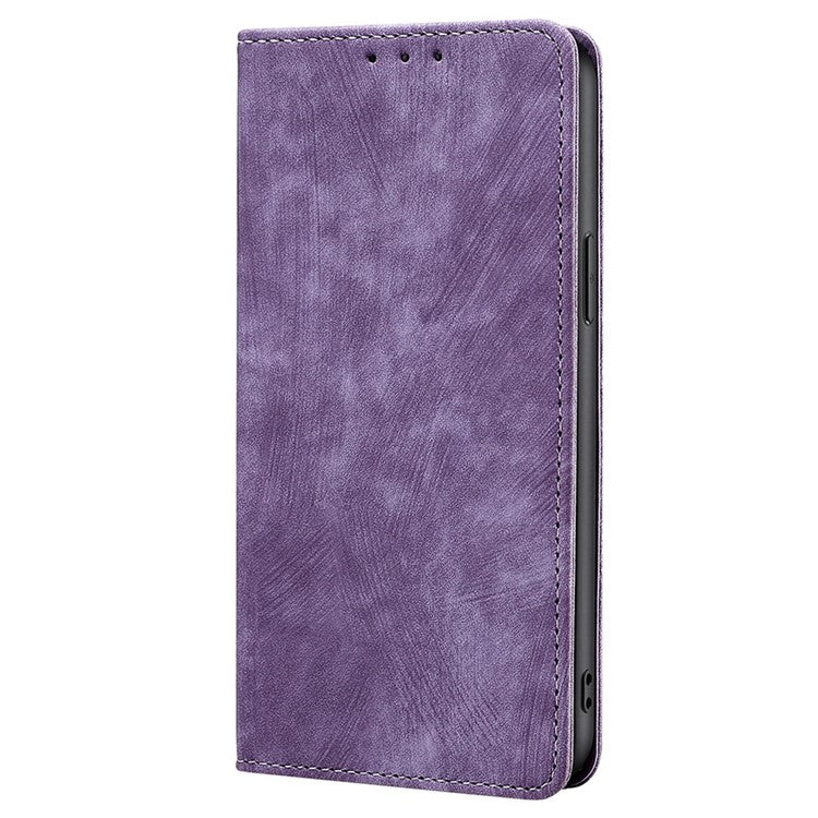 For Honor X8 5G / X6 4G PU Leather Wallet Stand Shockproof Case RFID Blocking Magnetic Auto-absorbed Phone Cover - Purple