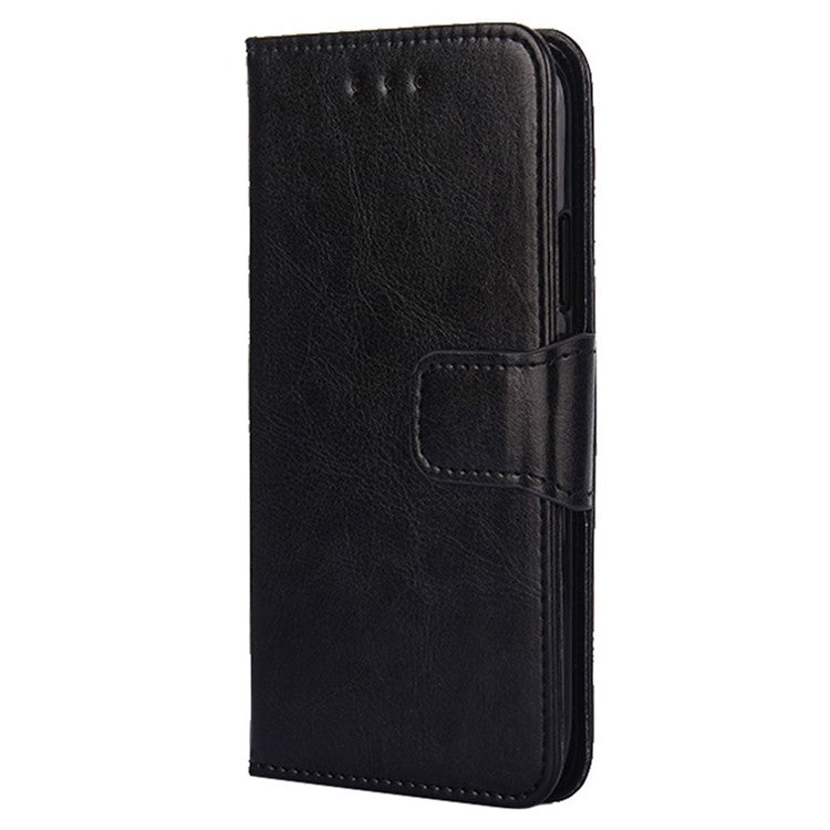 For Honor X8 5G / X6 4G Textured PU Leather Magnetic Clasp Phone Case Wallet Stand Drop-proof Inner TPU Cover - Black