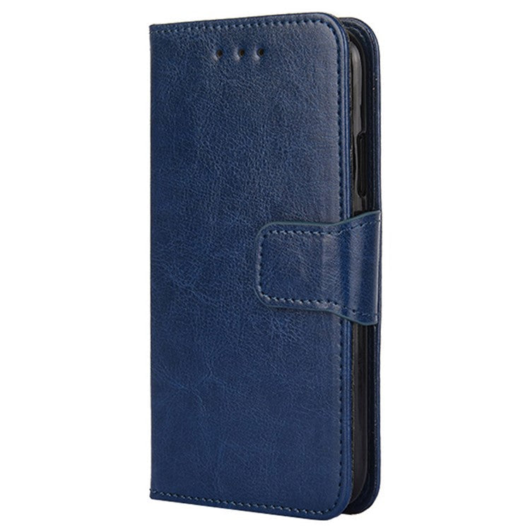 For Honor X8 5G / X6 4G Textured PU Leather Magnetic Clasp Phone Case Wallet Stand Drop-proof Inner TPU Cover - Sapphire