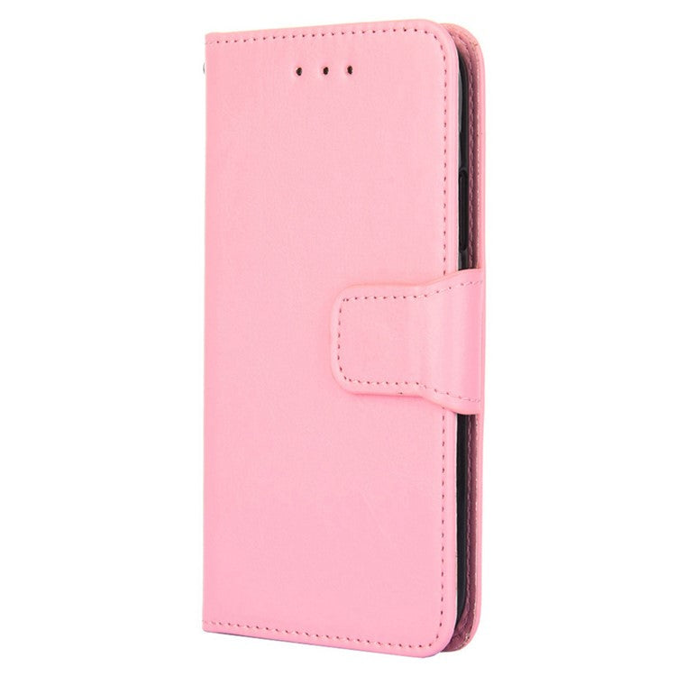 For Honor X8 5G / X6 4G Textured PU Leather Magnetic Clasp Phone Case Wallet Stand Drop-proof Inner TPU Cover - Pink
