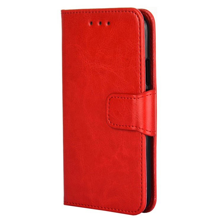 For Honor X8 5G / X6 4G Textured PU Leather Magnetic Clasp Phone Case Wallet Stand Drop-proof Inner TPU Cover - Red