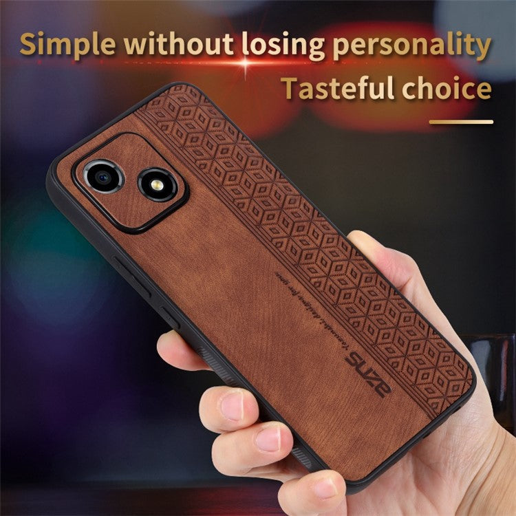 AZNS For Honor Play 30 5G Imprinted Pattern Phone Case Anti-slip Side Edge PU Leather Coated TPU Back Cover - Purple