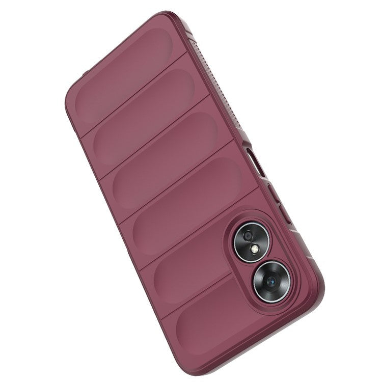 Shockproof Mobile Phone Cover for Oppo A17 4G, Drop Protection Soft TPU Protective Case - Wine Red