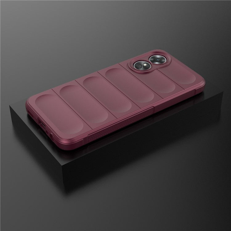 Shockproof Mobile Phone Cover for Oppo A17 4G, Drop Protection Soft TPU Protective Case - Wine Red