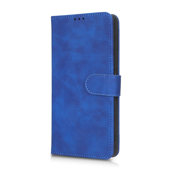Phone Shockproof Cover for Infinix Note 10, Skin-Touch Feeling PU Leather Wallet Case with Stand Feature - Blue