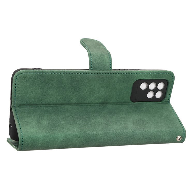 Phone Shockproof Cover for Infinix Note 10, Skin-Touch Feeling PU Leather Wallet Case with Stand Feature - Green