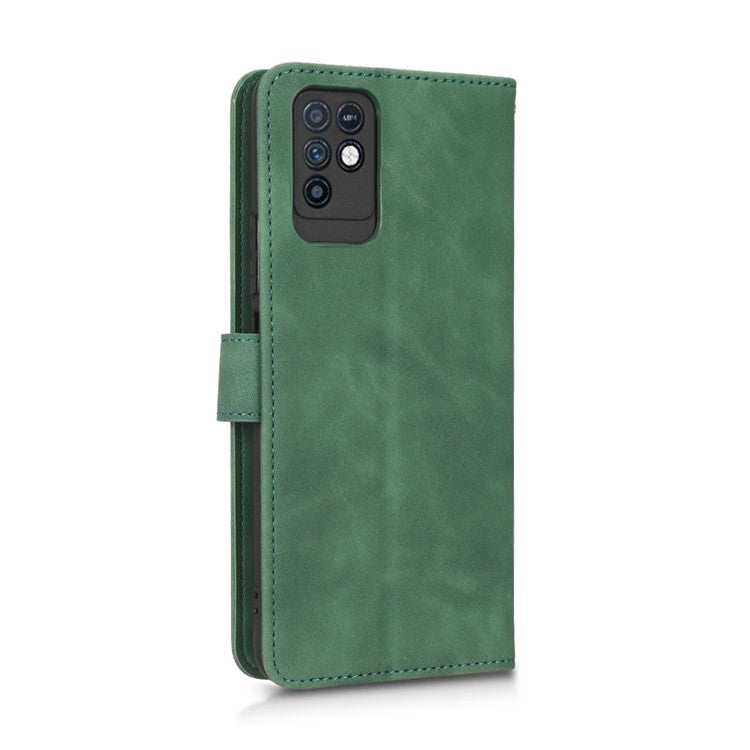 Phone Shockproof Cover for Infinix Note 10, Skin-Touch Feeling PU Leather Wallet Case with Stand Feature - Green