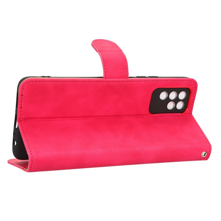 Phone Shockproof Cover for Infinix Note 10, Skin-Touch Feeling PU Leather Wallet Case with Stand Feature - Red