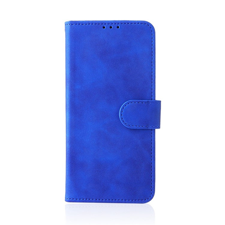 Phone Cover for Oppo A17 4G / A17k 4G , Well-protected Skin-touch Feeling PU Leather Wallet Case with Stand Feature - Blue