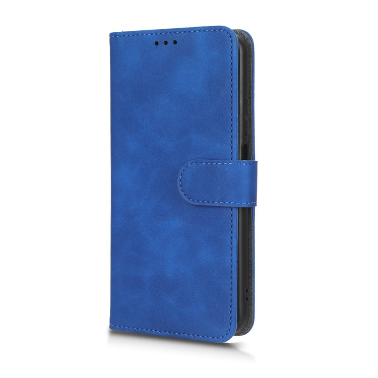 Phone Cover for Oppo A17 4G / A17k 4G , Well-protected Skin-touch Feeling PU Leather Wallet Case with Stand Feature - Blue