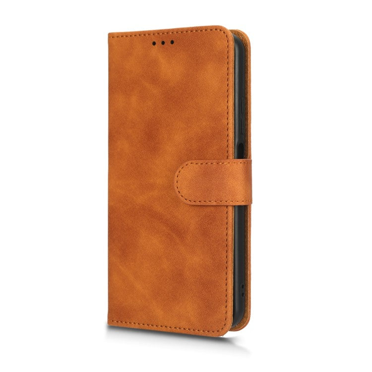 Phone Cover for Oppo A17 4G / A17k 4G , Well-protected Skin-touch Feeling PU Leather Wallet Case with Stand Feature - Brown