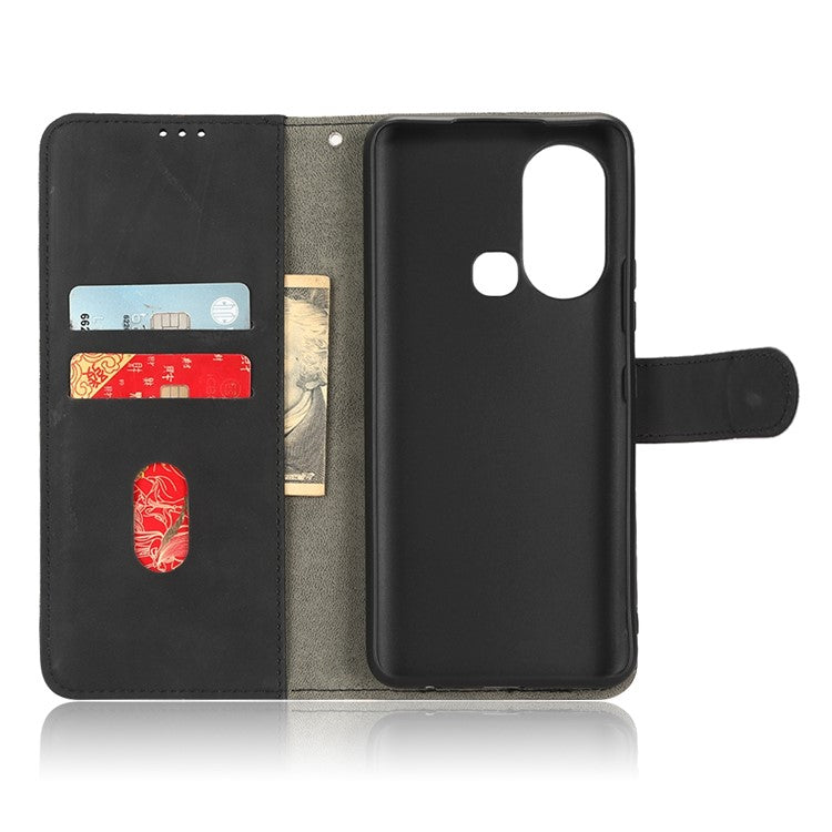 Phone Cover for Infinix Hot 11s, Magnetic Clasp Skin-Touch Feeling PU Leather Wallet Case with Stand Feature - Black
