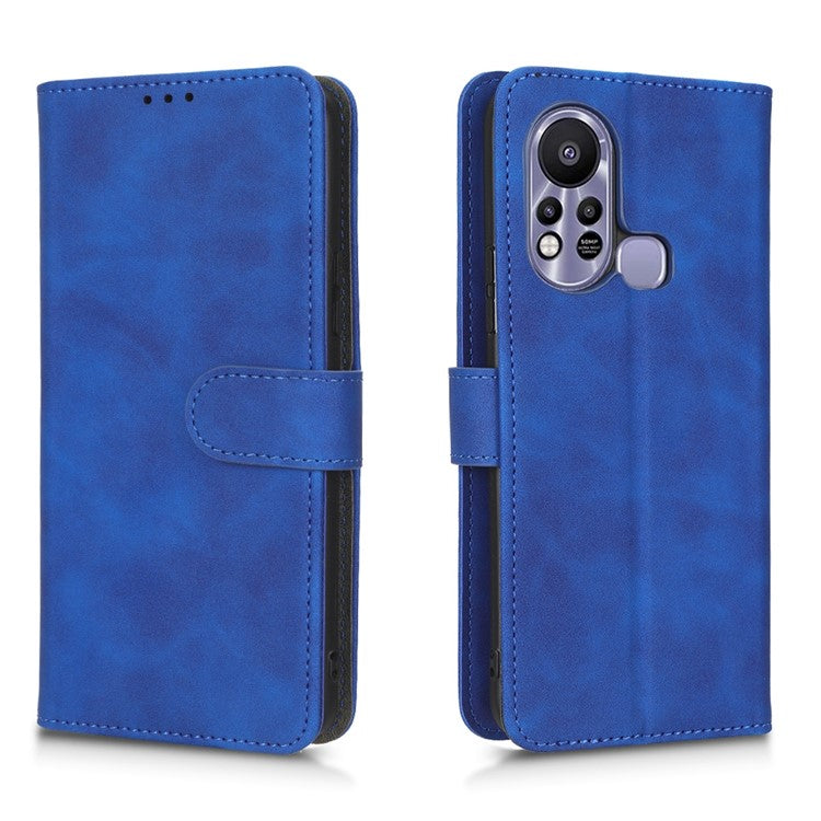 Phone Cover for Infinix Hot 11s, Magnetic Clasp Skin-Touch Feeling PU Leather Wallet Case with Stand Feature - Blue