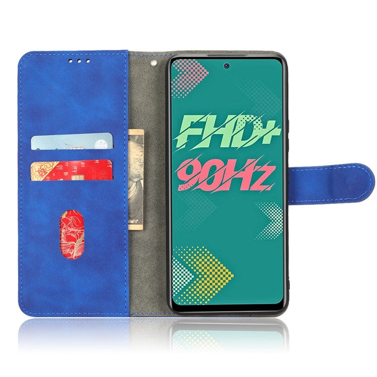 Phone Cover for Infinix Hot 11s, Magnetic Clasp Skin-Touch Feeling PU Leather Wallet Case with Stand Feature - Blue