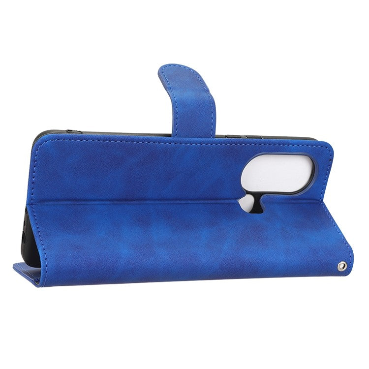 Phone Cover for Infinix Hot 11s, Magnetic Clasp Skin-Touch Feeling PU Leather Wallet Case with Stand Feature - Blue