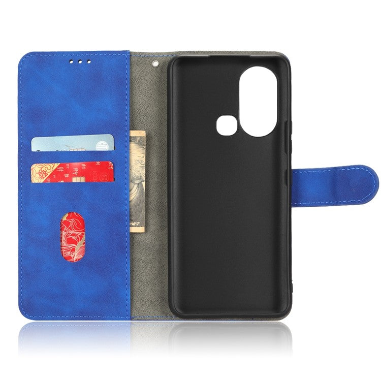 Phone Cover for Infinix Hot 11s, Magnetic Clasp Skin-Touch Feeling PU Leather Wallet Case with Stand Feature - Blue