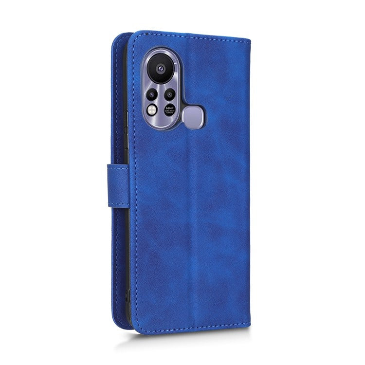Phone Cover for Infinix Hot 11s, Magnetic Clasp Skin-Touch Feeling PU Leather Wallet Case with Stand Feature - Blue