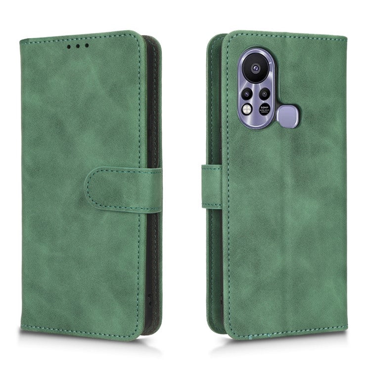 Phone Cover for Infinix Hot 11s, Magnetic Clasp Skin-Touch Feeling PU Leather Wallet Case with Stand Feature - Green