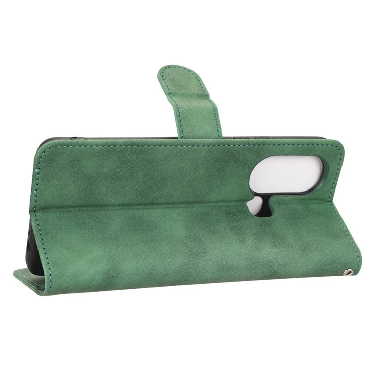 Phone Cover for Infinix Hot 11s, Magnetic Clasp Skin-Touch Feeling PU Leather Wallet Case with Stand Feature - Green