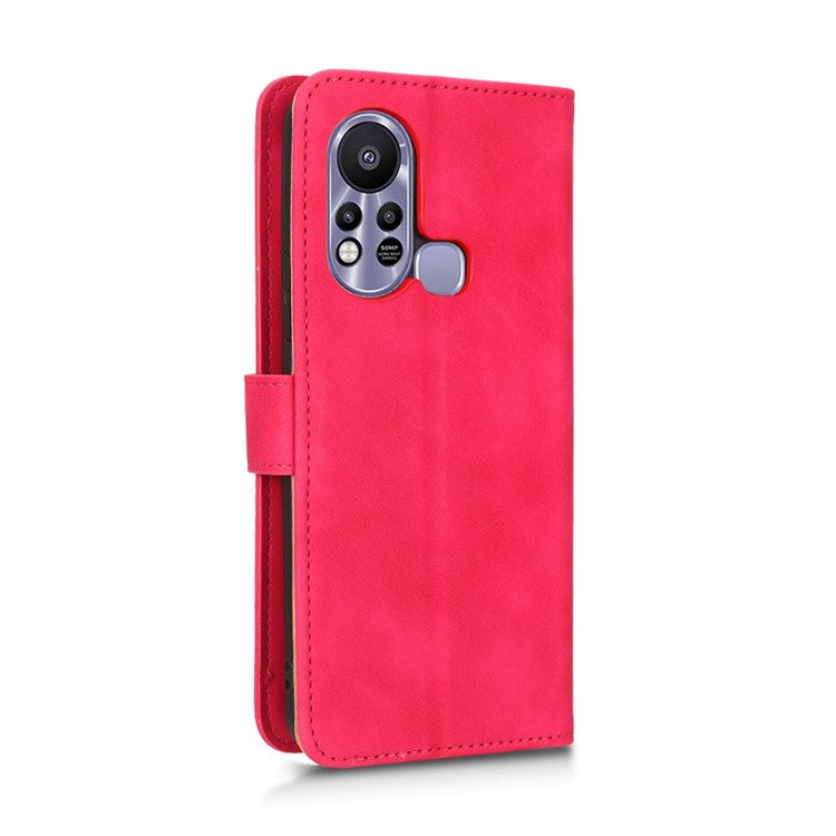 Phone Cover for Infinix Hot 11s, Magnetic Clasp Skin-Touch Feeling PU Leather Wallet Case with Stand Feature - Red
