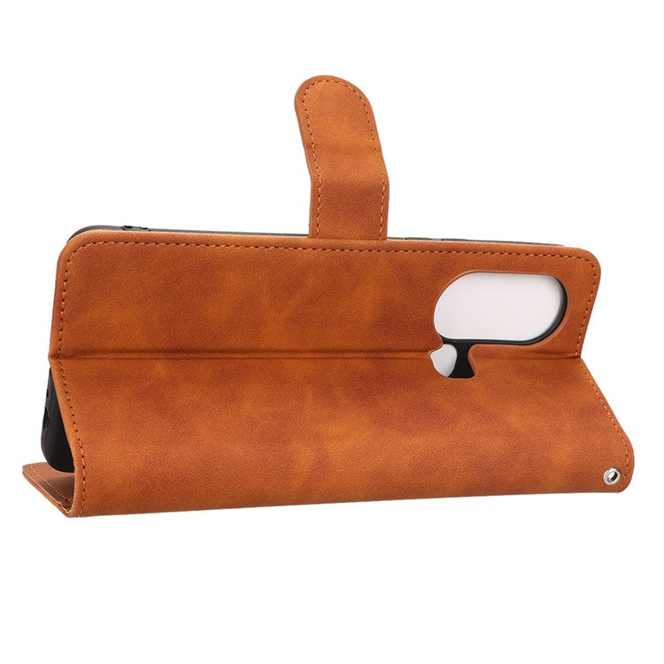 Phone Cover for Infinix Hot 11s, Magnetic Clasp Skin-Touch Feeling PU Leather Wallet Case with Stand Feature - Brown