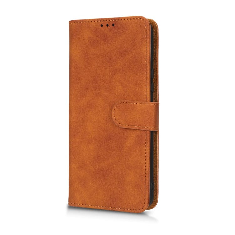 Phone Cover for Infinix Hot 11s, Magnetic Clasp Skin-Touch Feeling PU Leather Wallet Case with Stand Feature - Brown