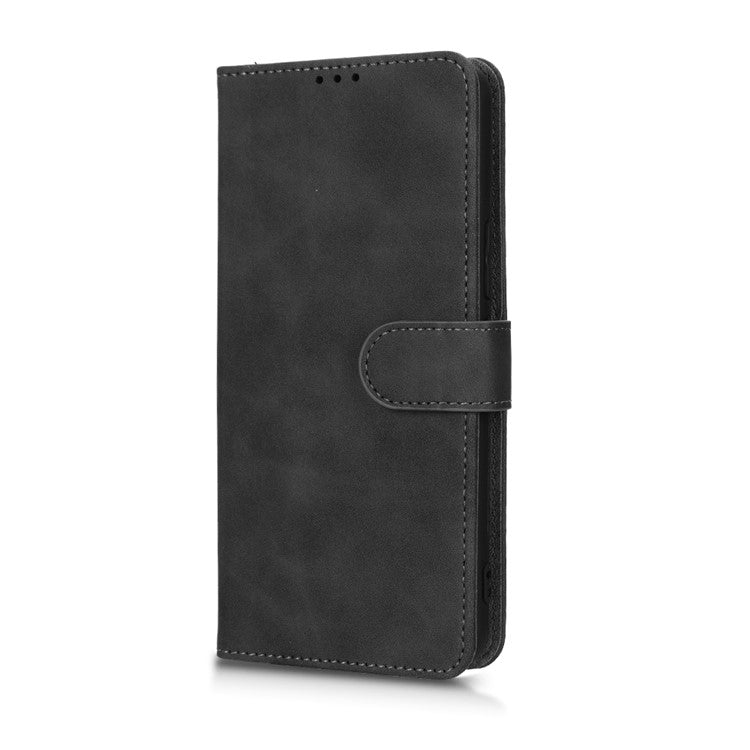 Phone Cover for Infinix Hot 12 Play 4G, Skin-Touch Feeling Book Style PU Leather Wallet Case with Stand Feature - Black