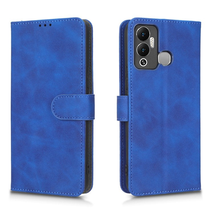 Phone Cover for Infinix Hot 12 Play 4G, Skin-Touch Feeling Book Style PU Leather Wallet Case with Stand Feature - Blue