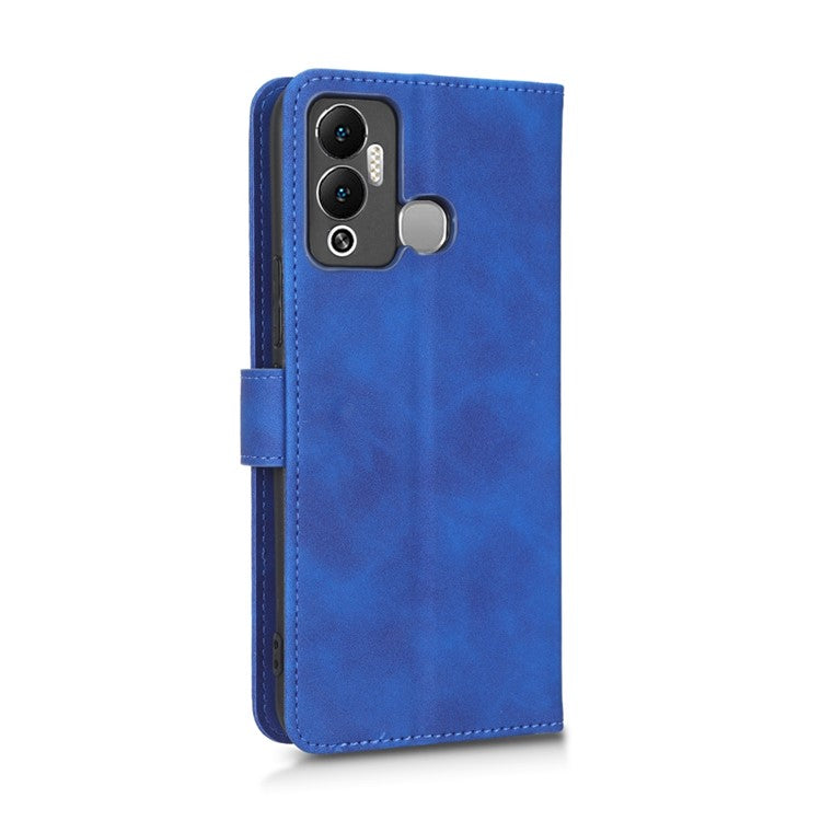 Phone Cover for Infinix Hot 12 Play 4G, Skin-Touch Feeling Book Style PU Leather Wallet Case with Stand Feature - Blue