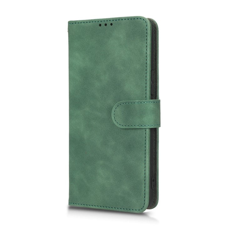 Phone Cover for Infinix Hot 12 Play 4G, Skin-Touch Feeling Book Style PU Leather Wallet Case with Stand Feature - Green
