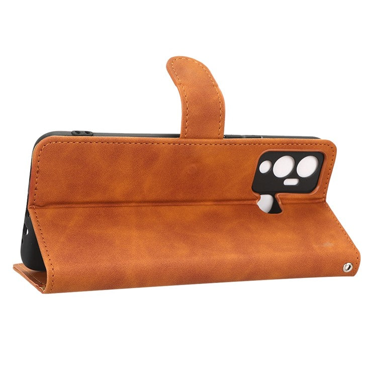 Phone Cover for Infinix Hot 12 Play 4G, Skin-Touch Feeling Book Style PU Leather Wallet Case with Stand Feature - Brown