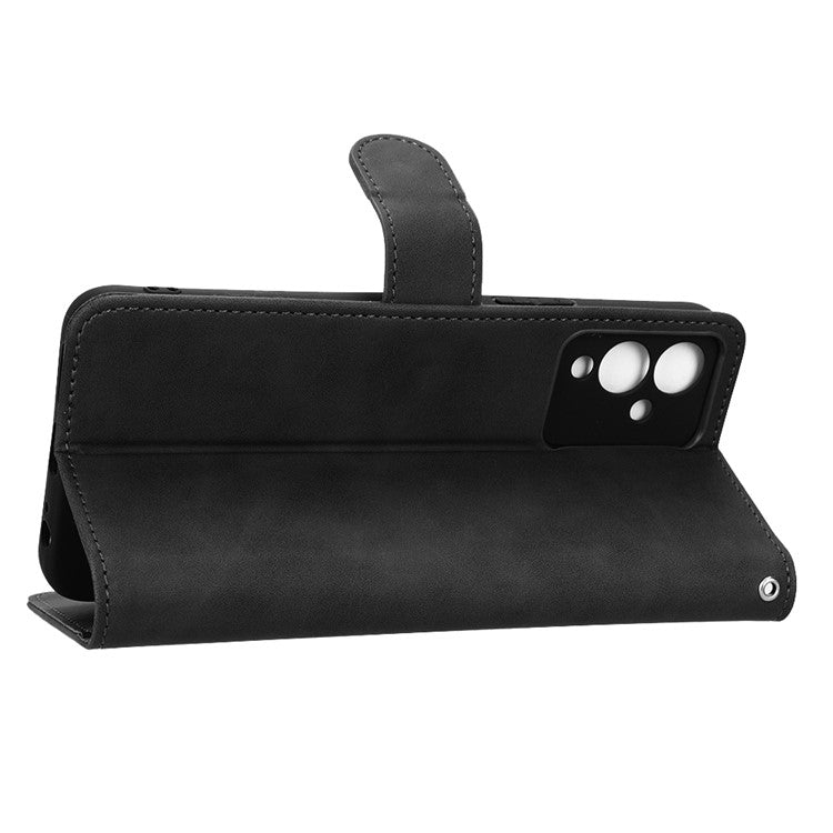 Phone Cover for Infinix Hot 12i 4G, Scratch Proof Skin-Touch Feeling PU Leather Wallet Case with Stand Feature - Black