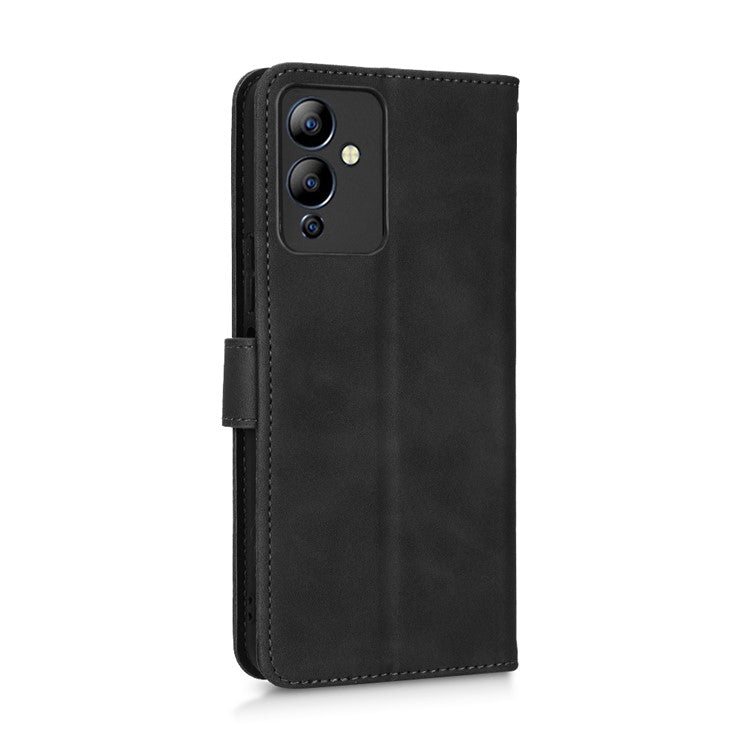 Phone Cover for Infinix Hot 12i 4G, Scratch Proof Skin-Touch Feeling PU Leather Wallet Case with Stand Feature - Black