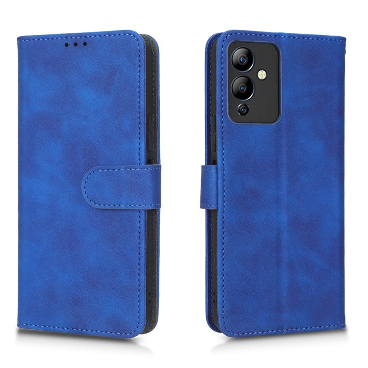 Phone Cover for Infinix Hot 12i 4G, Scratch Proof Skin-Touch Feeling PU Leather Wallet Case with Stand Feature - Blue