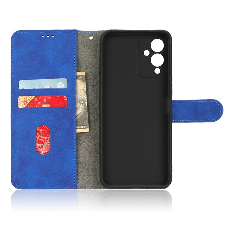 Phone Cover for Infinix Hot 12i 4G, Scratch Proof Skin-Touch Feeling PU Leather Wallet Case with Stand Feature - Blue