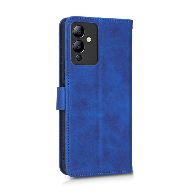 Phone Cover for Infinix Hot 12i 4G, Scratch Proof Skin-Touch Feeling PU Leather Wallet Case with Stand Feature - Blue