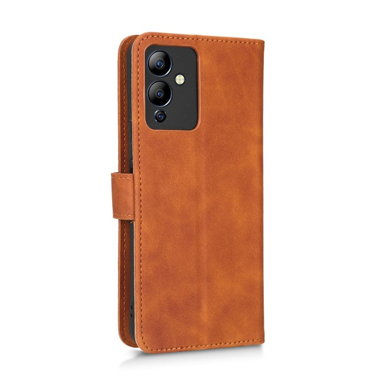 Phone Cover for Infinix Hot 12i 4G, Scratch Proof Skin-Touch Feeling PU Leather Wallet Case with Stand Feature - Brown