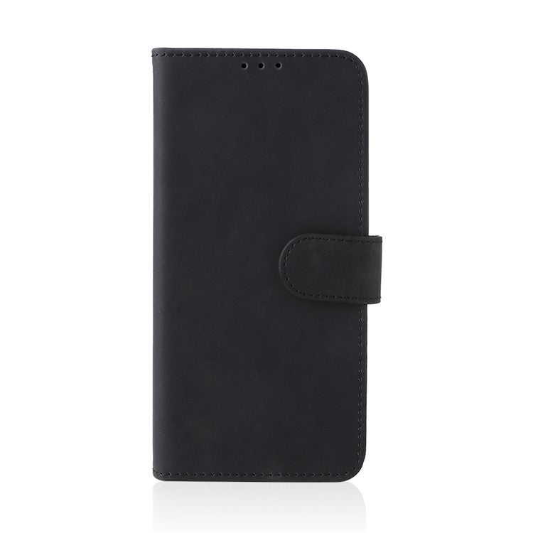 Phone Cover for Infinix Hot 12 4G, Bump Proof Skin-Touch Feeling PU Leather Wallet Case with Stand Feature - Black