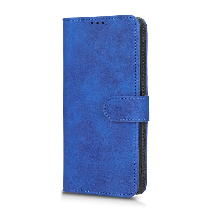 Phone Cover for Infinix Hot 12 4G, Bump Proof Skin-Touch Feeling PU Leather Wallet Case with Stand Feature - Blue