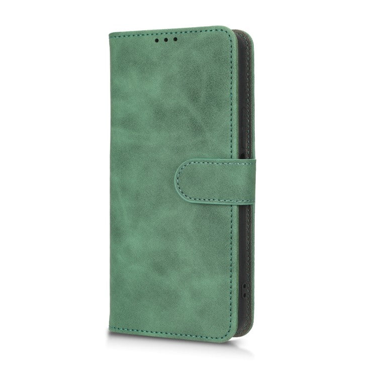 Phone Cover for Infinix Hot 12 4G, Bump Proof Skin-Touch Feeling PU Leather Wallet Case with Stand Feature - Green